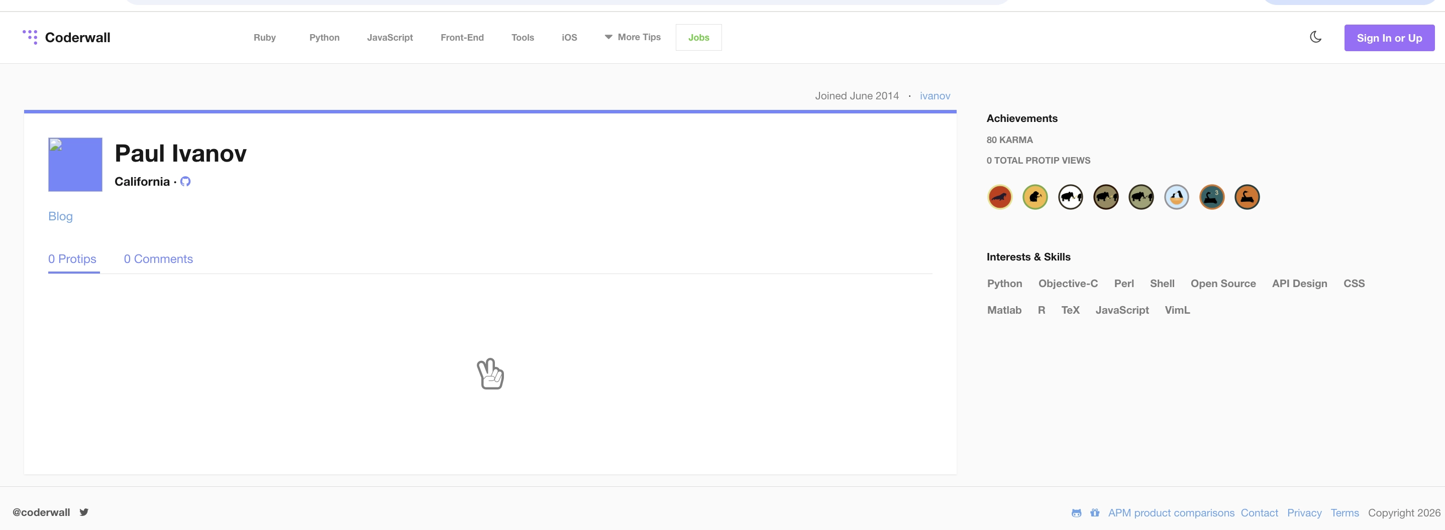 Coderwall profile